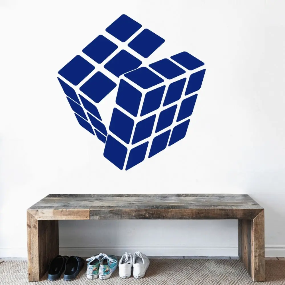 Ustvarjalne Rubiks Kocka Zidana Umetnosti Stenske Nalepke za Dečka, otroška Soba Dekoracijo Izmenljive A002394