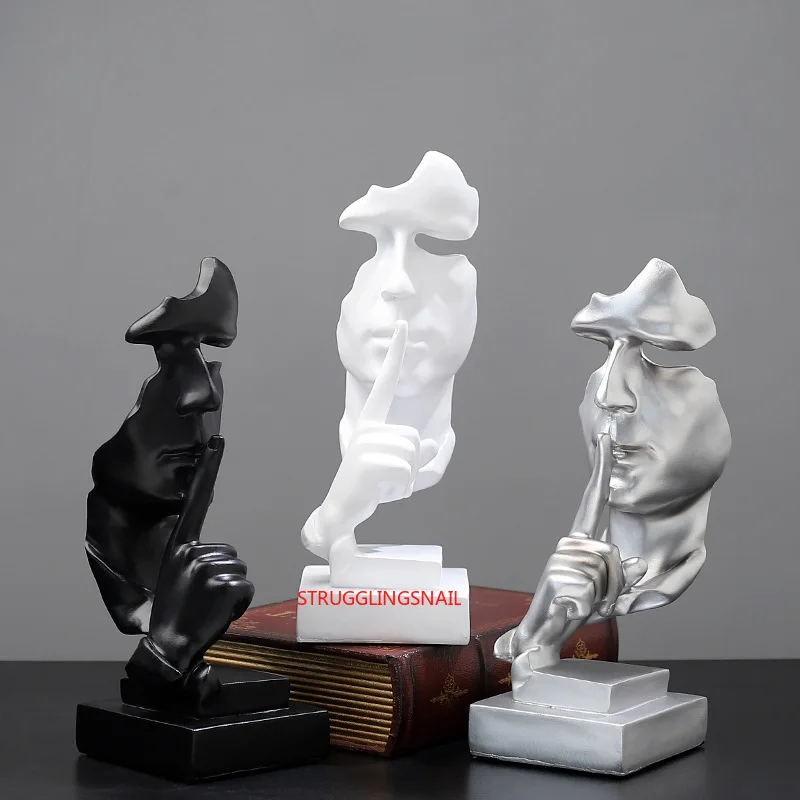 Ustvarjalni Mislec Kipi Retro Abstraktnih Znakov, Figur, Ne Poslušajo/Govorijo/Videz Miniaturni Kiparstvo Začetni Namizje Obrti Darilo