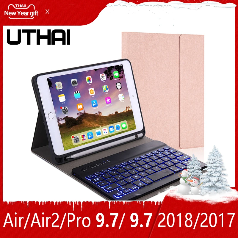 UTHAI E021 Za iPad Zrak / air2 / pro9.7 / 2017ipad / 2018ipad Tipkovnico Primeru, Sleep / Wake Z Bluetooth Tipkovnico Primeru