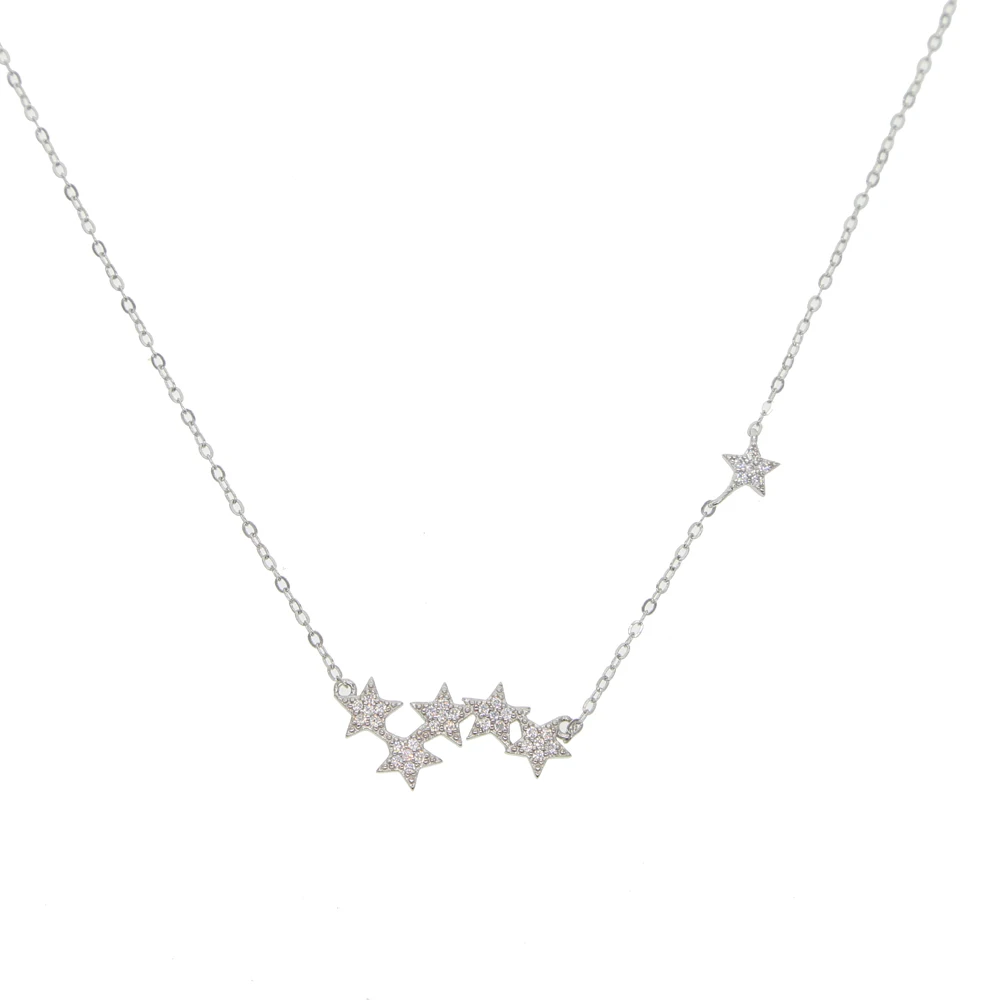 Utrla CZ zvezdna kopica design star ogrlica 925 sterling srebro matal Visoke kakovosti dekle darilo ovratnik verige