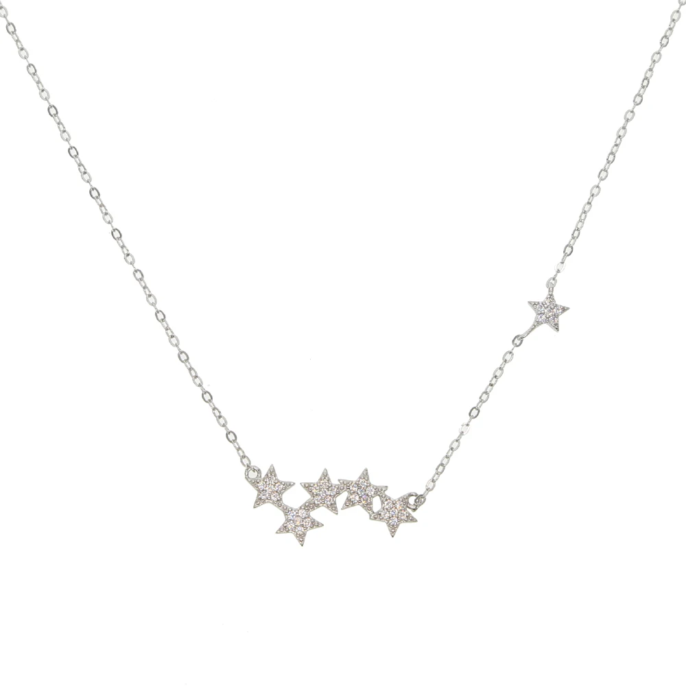 Utrla CZ zvezdna kopica design star ogrlica 925 sterling srebro matal Visoke kakovosti dekle darilo ovratnik verige