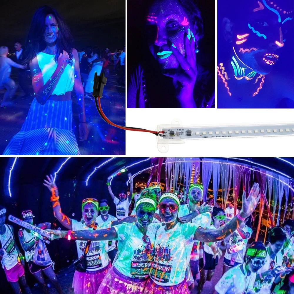 UV LED Cev AC220V 395-400nm UV SMD5730 72LEDs 50 cm ultravijolična Fluorescenčna Fazi Lučka za Halloween Party Bar