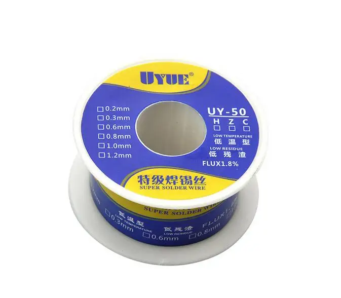 UYUE 0,3 mm 0,4 mm 0,5 mm 0,6 mm 38 g Tin Super Spajkalna Žica Toka za 1,8% za iPhone Popravilo matične plošče In Spajkanje
