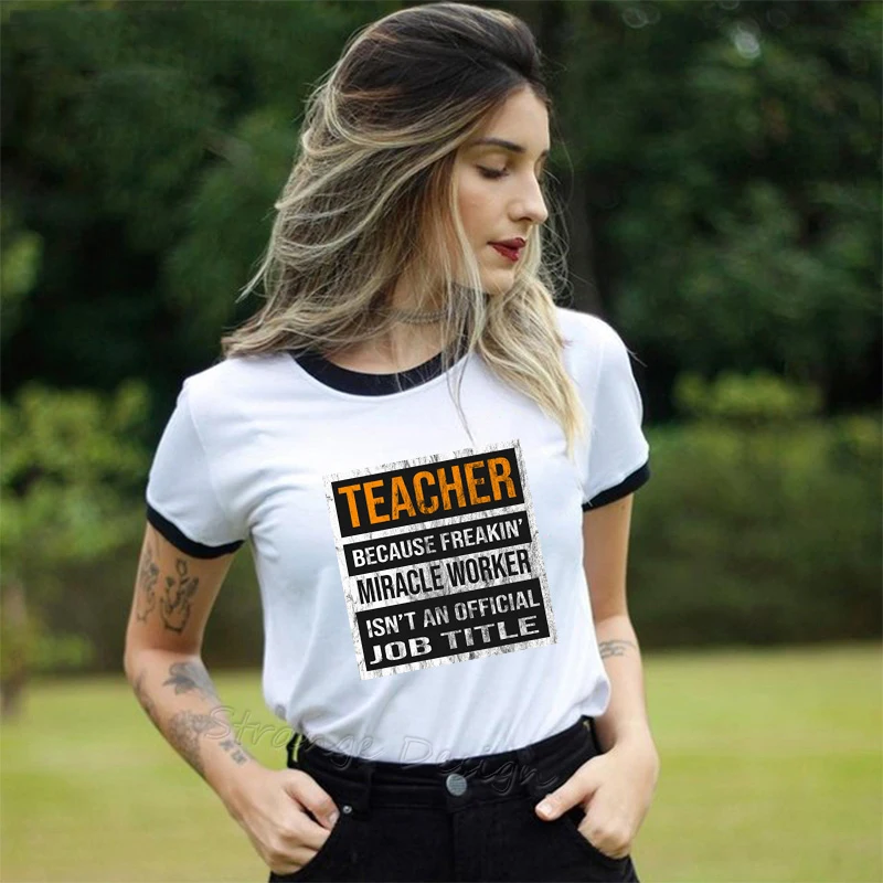 Učitelj Tshirt Za Ženske Harajuku Ljubezen Poučevanje Modni Ženski T-majice Učitelj Moštva Oblačila 2019 Poletje Ulzzang Natisnjeni Vrhovi Tees