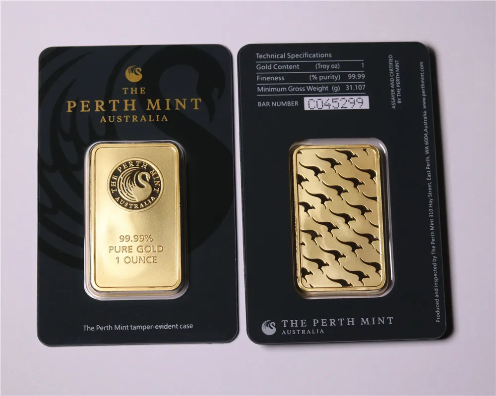 V Perth Mint 1 Oz Troy 99.99% Pure Gold Plated Replika, trgovina s Spominki, Avstralija Visoko Olajšave Žeton Gold Bar brezplačna dostava