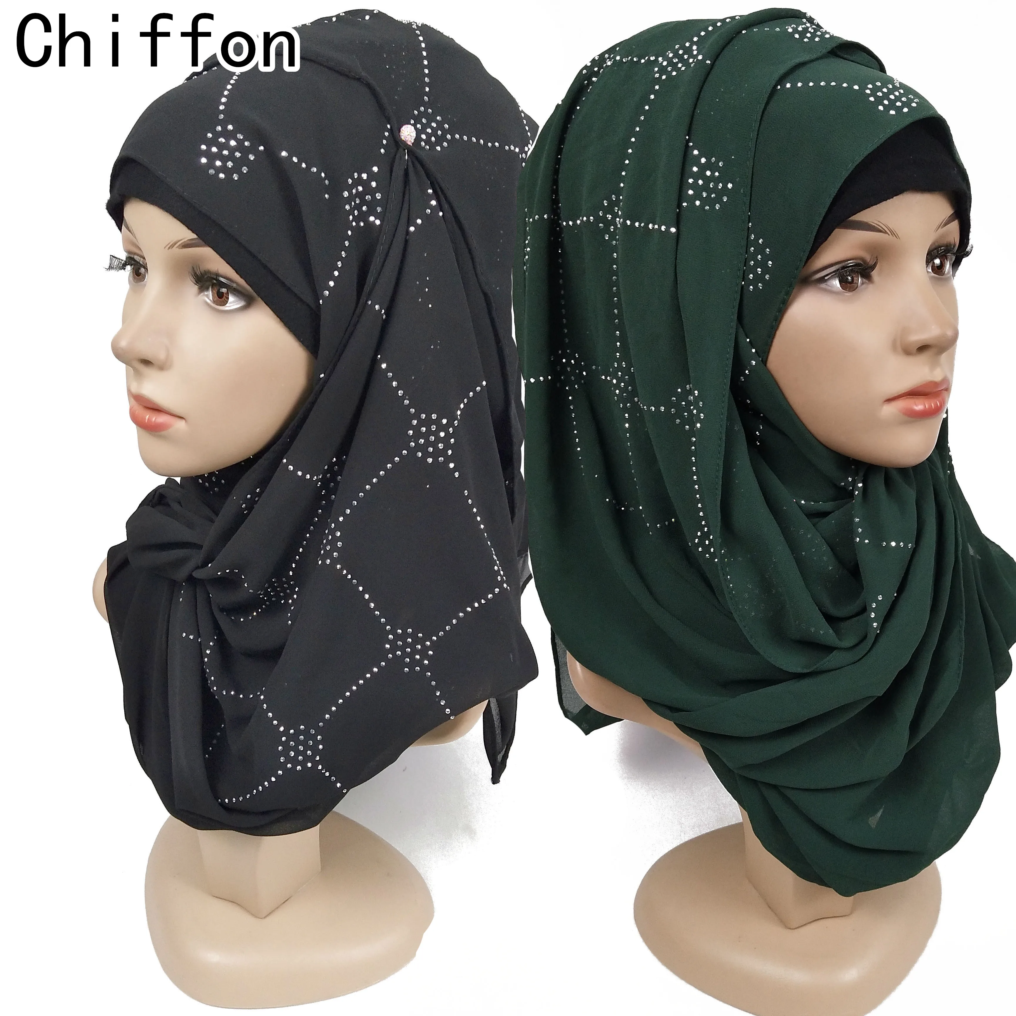 V3 10pcs Visoke kakovosti bubble diamond šifon šal/rute muslimanska oblačila hidžab, ovijte glavo, gospa šal, lahko izberete barve