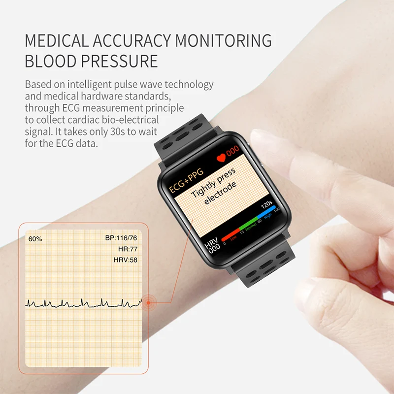 V5 Pametno Gledati Človek EKG Fitnes Zapestnica Zdravje Elektronske Krvni Tlak Watch Srčnega utripa Fitnes Tracker Smartwatch