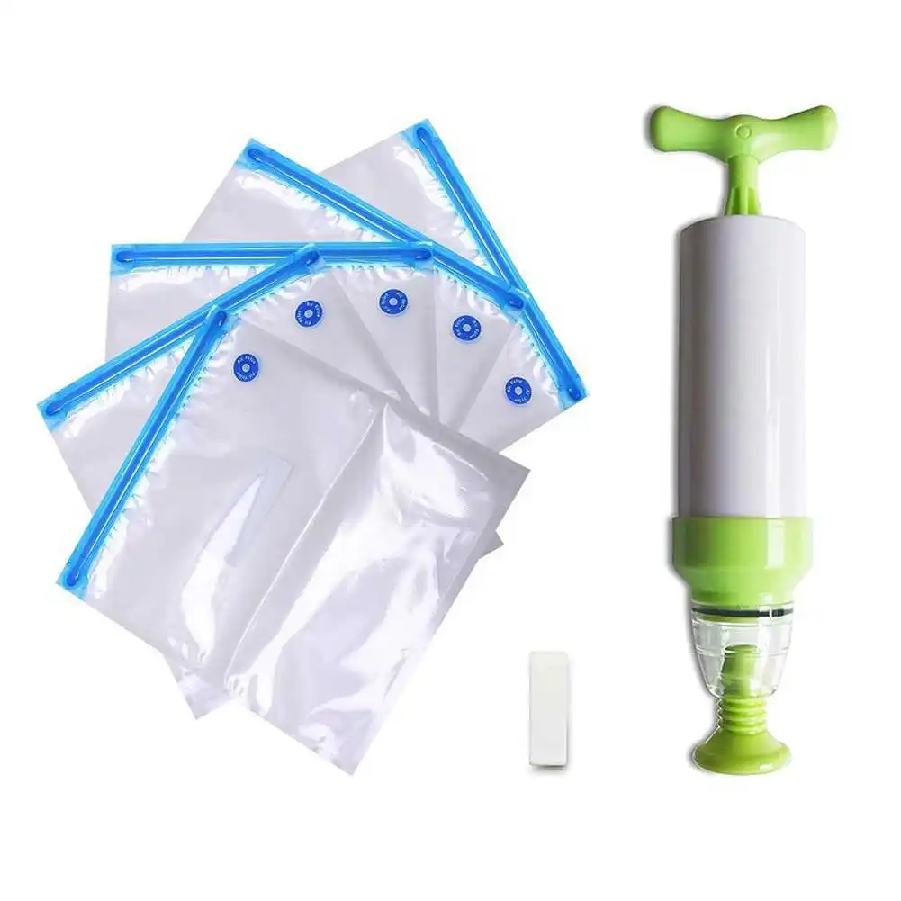 Vakuumska Hrane Vrečko Fotke hrane, skladiščenje vrečka črpalka Zrak, Primeren za hladilnik plastičnih ziplock pečat vrečko za večkratno uporabo ohranjanje