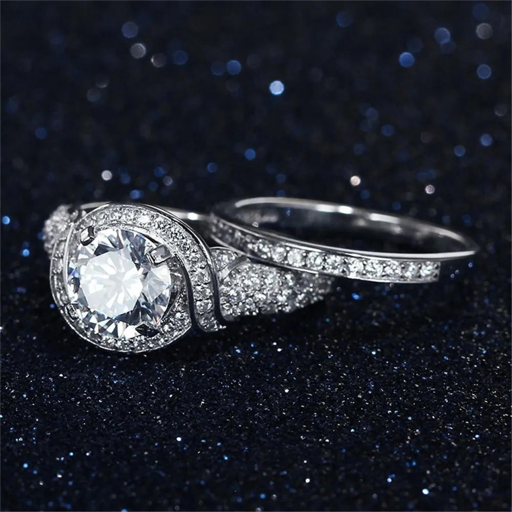 Valentinovo 2021 nov modni S925 Sterling Silver Obroči ženskam, poroke, posla Luksuzni nevesta poročni nakit trgovini R4320