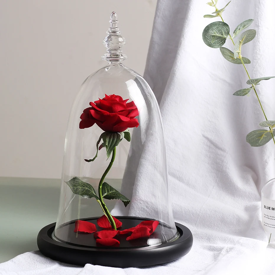 Valentinovo, Lepoto Vrtnice In Zver Rdečo Rožo, Romantično Valentinovo Darilo za Rojstni dan Dekoracijo Umetno Cvetje