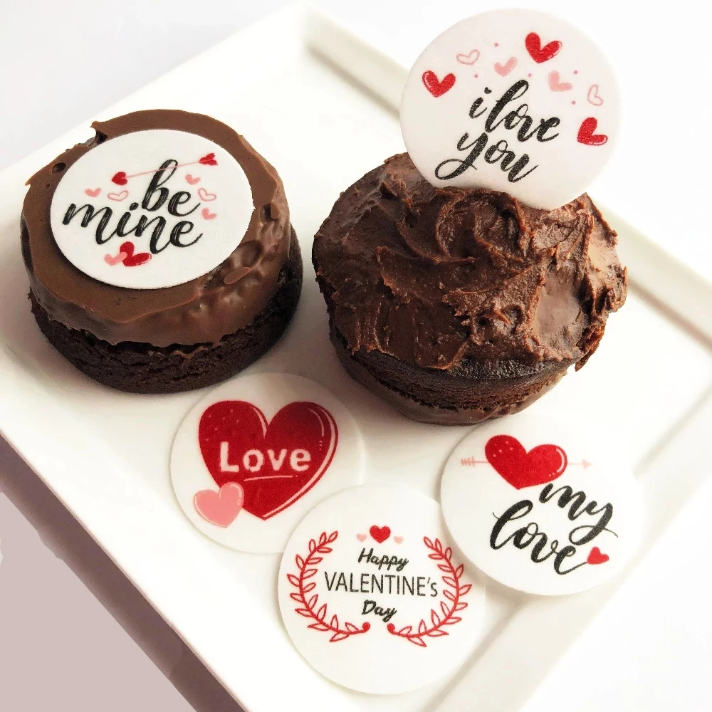 Valentinovo Srce vzorec Užitni Papir Rezin Torto Toppers Dekoracijo Stranka Festival Oskrbe okrasitev torte orodja