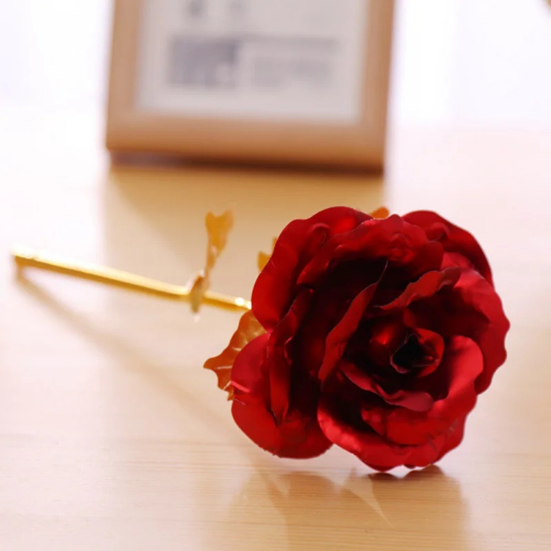 Valentinovo Ustvarjalno Darilo 24K Folijo Prekrita Rose Gold Rose Traja Večno Ljubezen, Poroka Dekor Ljubimec Razsvetljavo Rose Padec Ladijskega prometa