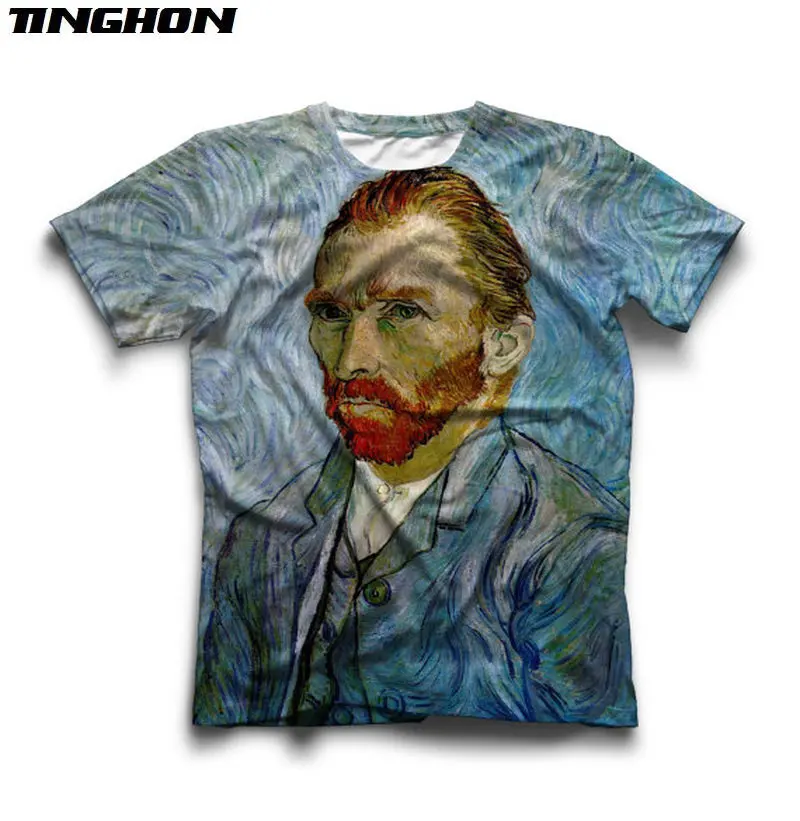 Van Gogh Mandljev/Self Portrait/ Zvezdnato Noč/Van Gogh 3D Natisnjeni T-Shirt Priložnostne Sončnice Tees Unisex XS 6XL 7XL