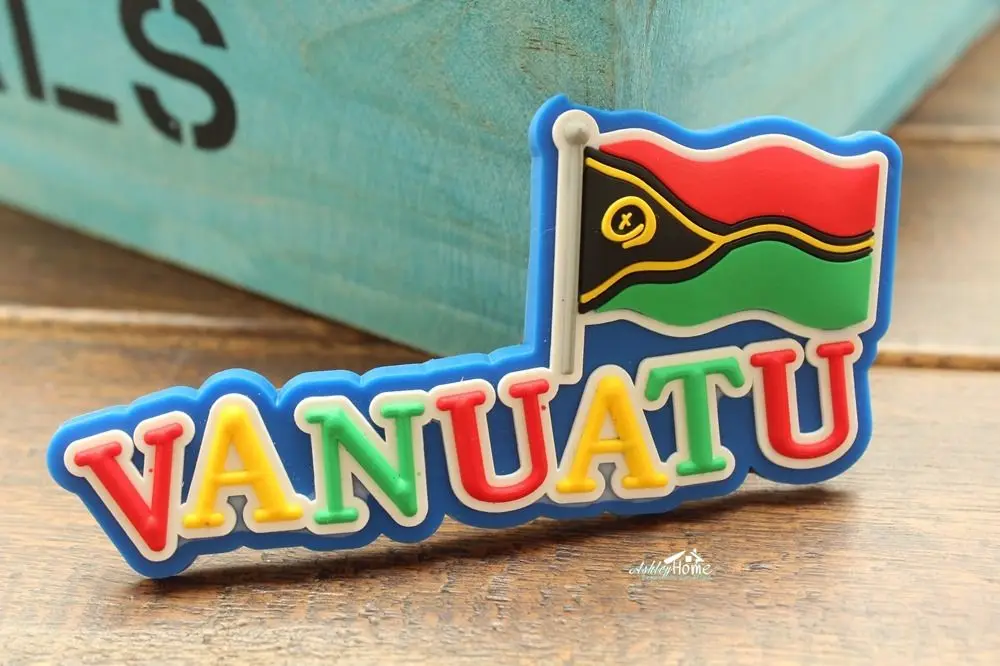 Vanuatu Zemljevid Pisane Črke Smešno, trgovina s Spominki, izdelki iz Gume Hladilnik Magnet Potovanja IDEJA za DARILO