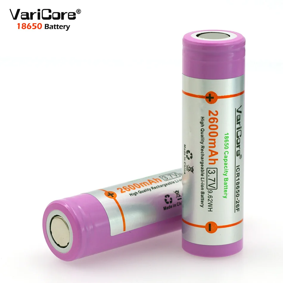 VariCore 4PCS 18650 2600mah Litijeva 3,7 v Akumulatorska baterija za ICR18650-26FM baterije Laptop Brezplačna dostava