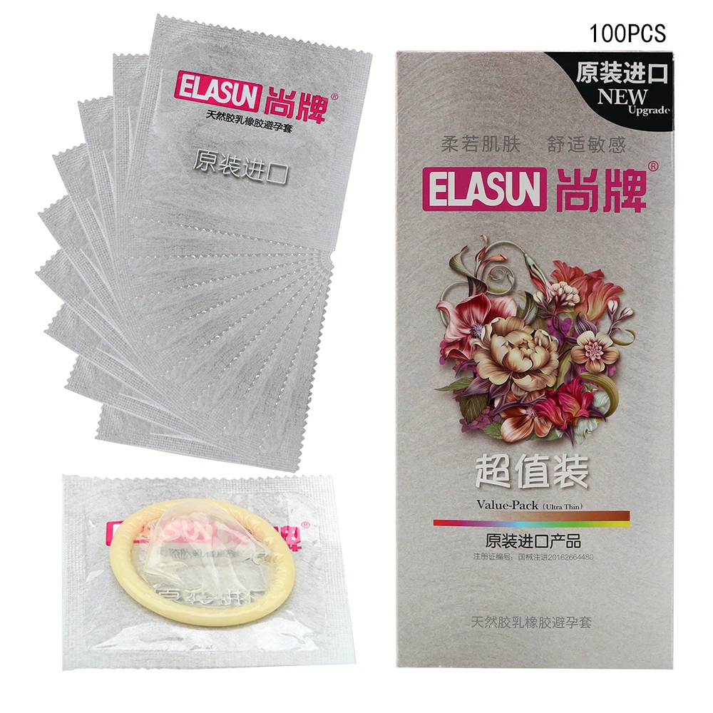 VATINE 100 Kos/Paket Ultra Tanki Kondomi Kontracepcije Naprave Naravnega Lateksa, Sex Izdelki za Moške Erotične Blaga