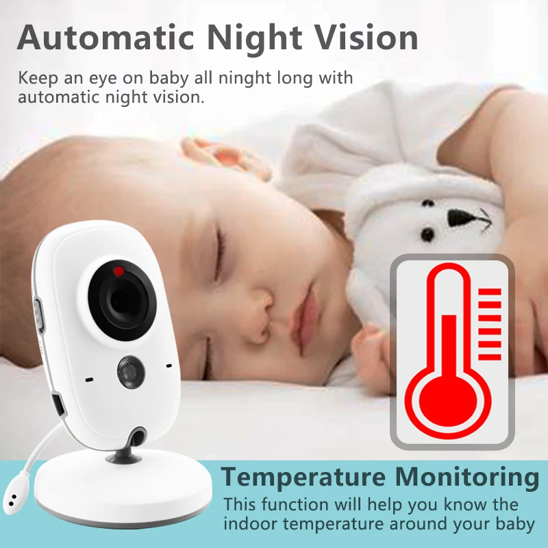 VB603 Brezžični Video Barve Baby Monitor s 3,2 Cm LCD 2 Način Avdio Govori Night Vision Nadzora Varnostne Kamere Varuška