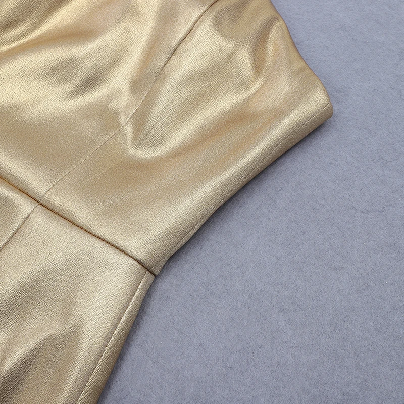 VC Vse Brezplačna Dostava 2020 Novo Stilsko Puff Rokavi Design Seksi Off Ramenski Slaven Stranka Klub Zlata Mini Obleka
