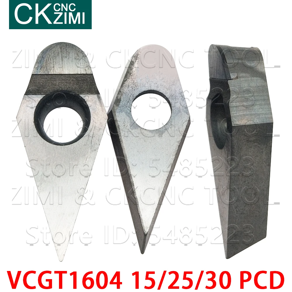 VCGT160415 PCD VCGT160425 PCD VCGT160430 PCD vstavite Diamantno rezilo CNC Struženje Kovin, orodje, stružnica VCGT 1604 za bakra in aluminija