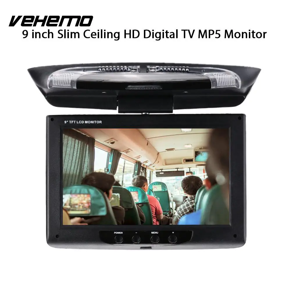 Vehemo 9 Inch Avto Displayer Avto DVD Monitor Flip Navzdol Strešni Nosilec za Monitor Avto Zaslon Univerzalni Prenosni brez Motornih