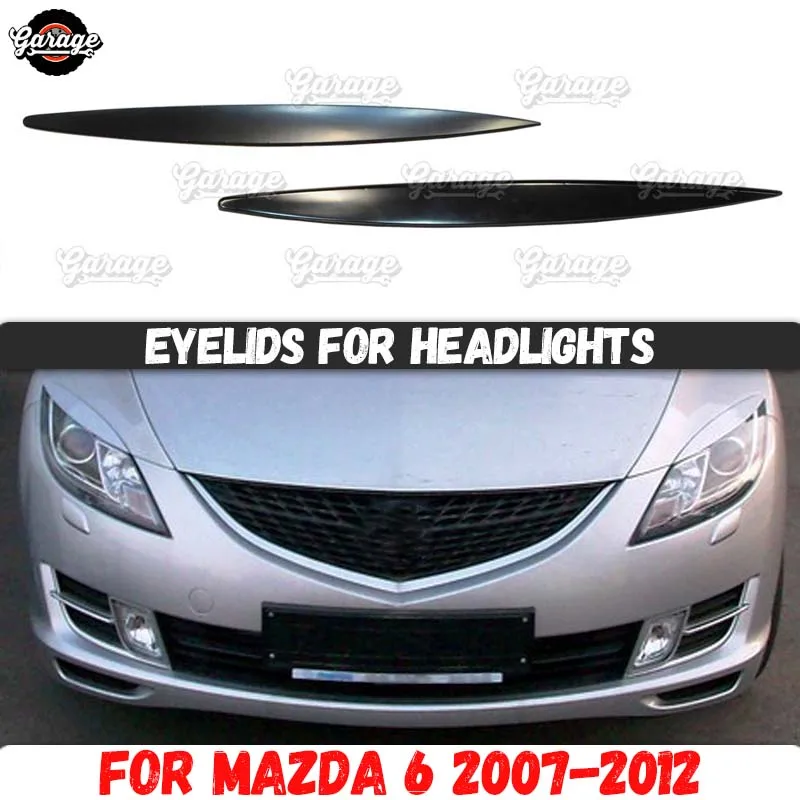 Veke za žaromete primeru za Mazda 6 2007-2012 ABS plastike blazine cilia obrvi zajema dodatki avto styling tuning