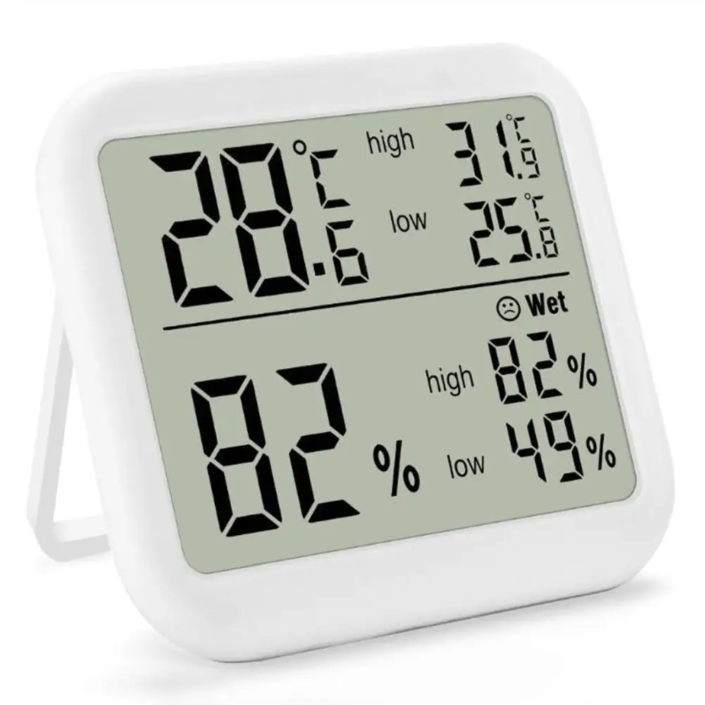 Velik Zaslon, Digitalni LCD Zaslon Zaprtih Termometer, Higrometer Vremenski Postaji Dom Otroška Soba Temperatura Vlažnost Pomnilnik Meter