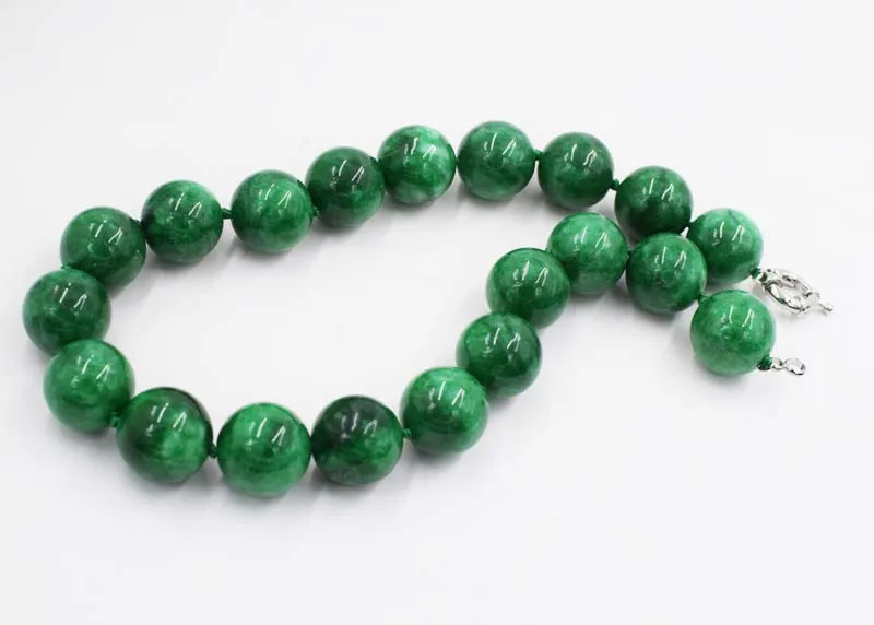 Velika velikost green jade kamen kroglice AA krog 20 mm narave ogrlica debelo 18 inch FPPJ debelo darilo