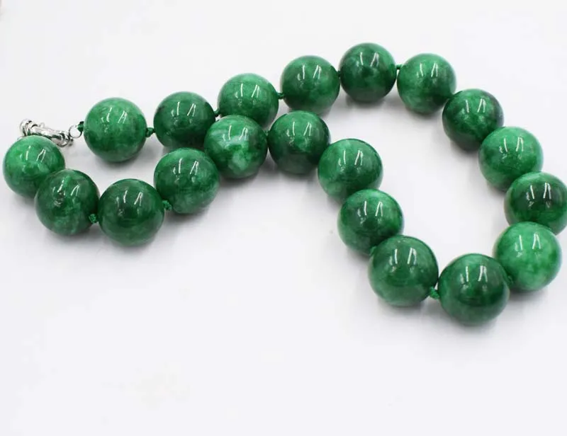 Velika velikost green jade kamen kroglice AA krog 20 mm narave ogrlica debelo 18 inch FPPJ debelo darilo