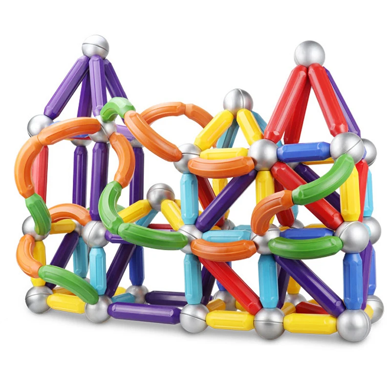 Velika Velikost Magnetni Bloki Magnet Bari in Kovinske Kroglice Magnetni Oblikovalec Nastavite Stavbe Konstruktor Igrače za Otroke Darila