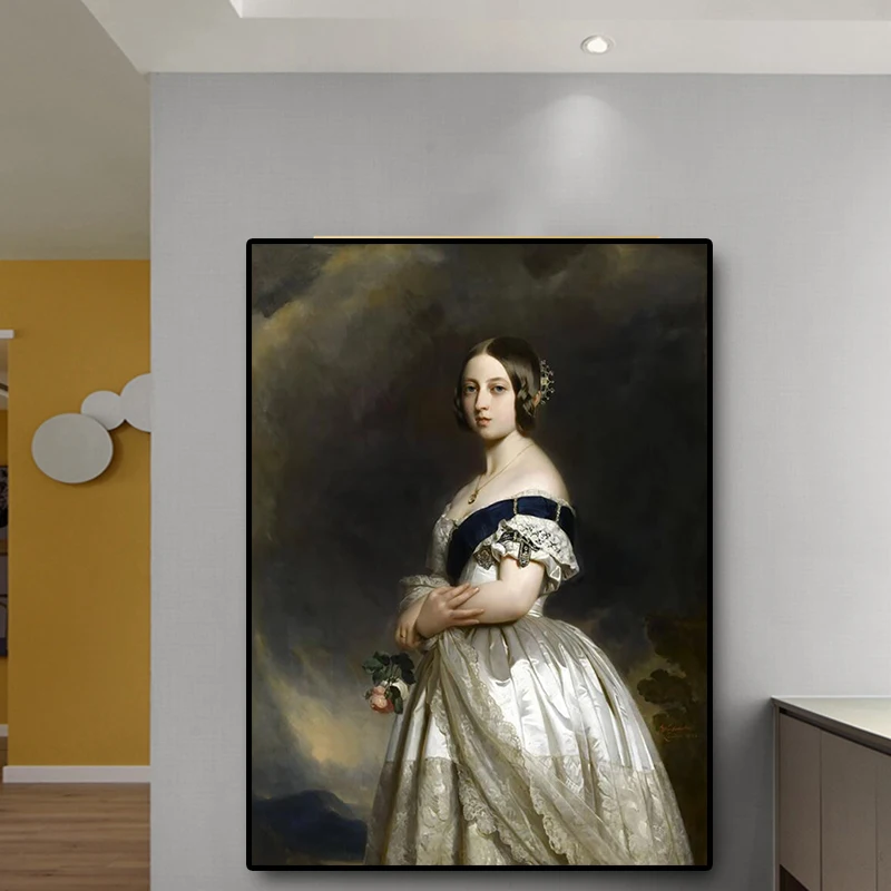 Velika velikost Mlada Kraljica Victoria Portret Oljna slika na Platnu Plakatov in Fotografij Skandinavskih Stenskih slikah, za dnevno Sobo