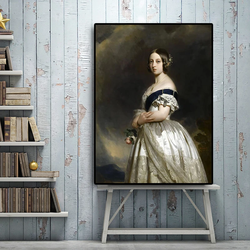 Velika velikost Mlada Kraljica Victoria Portret Oljna slika na Platnu Plakatov in Fotografij Skandinavskih Stenskih slikah, za dnevno Sobo
