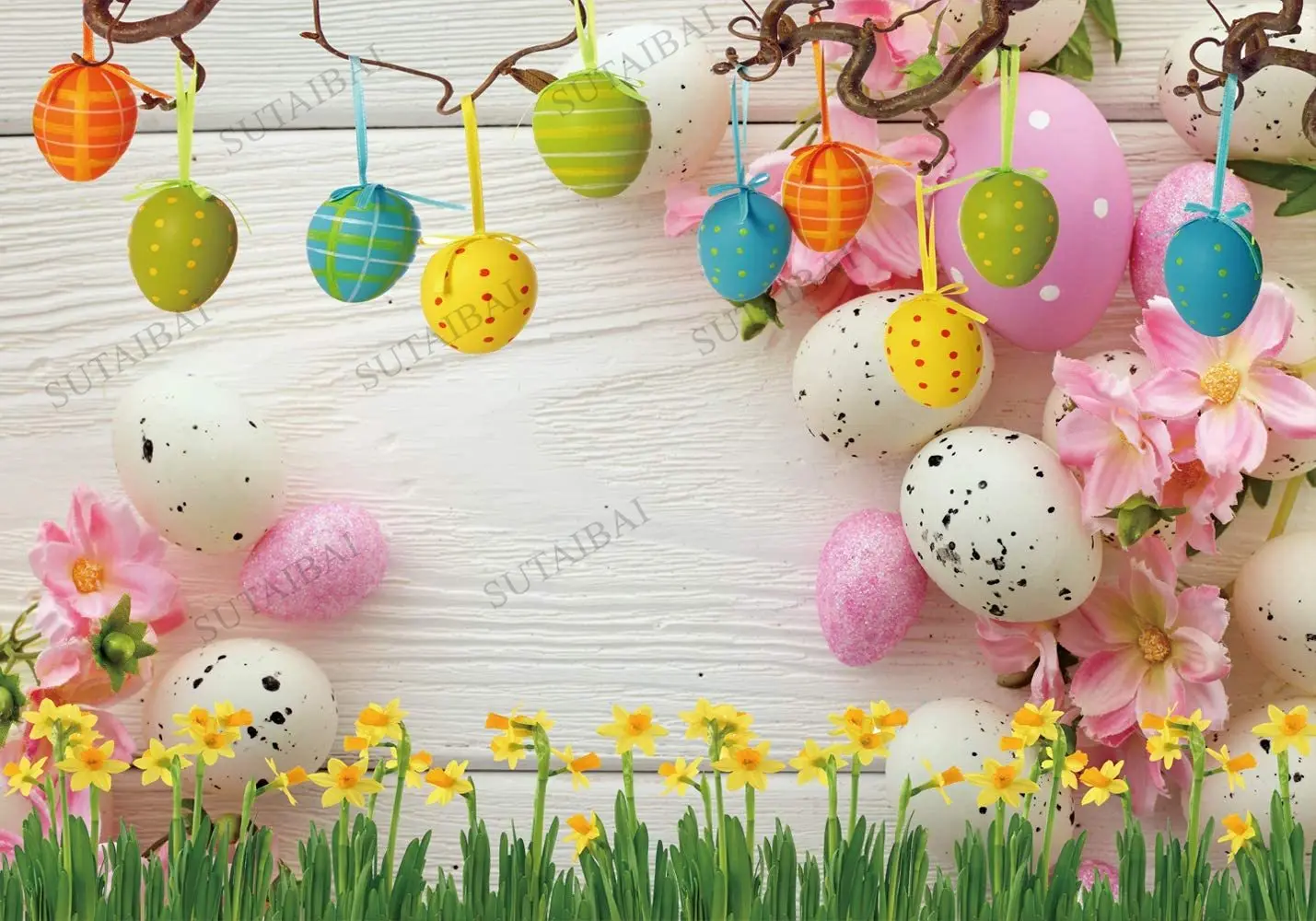 Velikonočni Zajček Pomlad Kulise Otrok Rojstni Dan Zeleno Fantasy Vrt Jajca Foto Ozadje Fotografija Ozadje