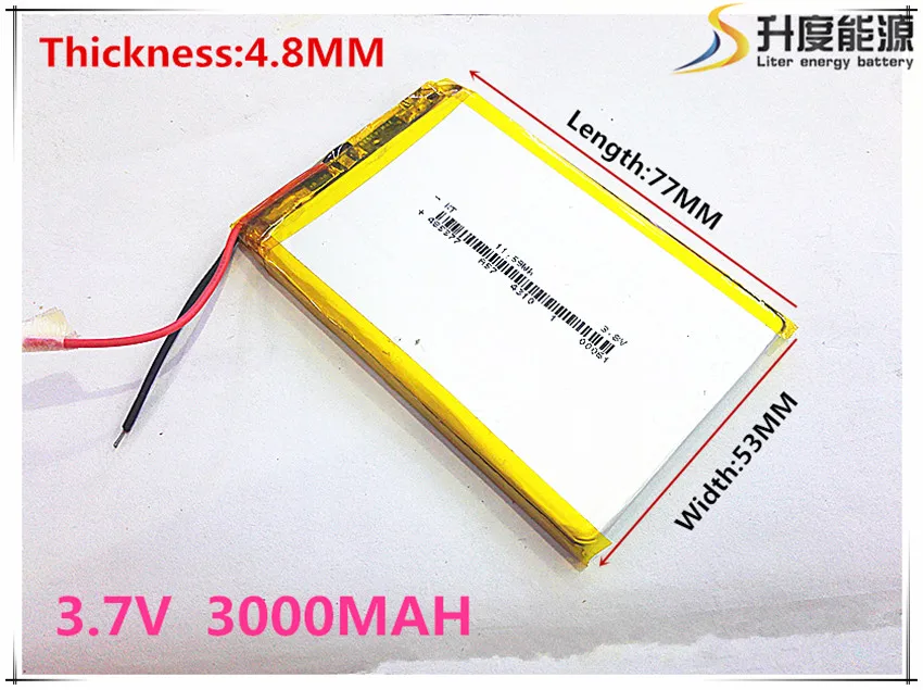 Velikost 485377 3,7 V: 3000 mah Litij-polimer Baterija Z Zaščito Odbor Za GPS Tablet PC Digitalnih Izdelkov Brezplačna Dostava