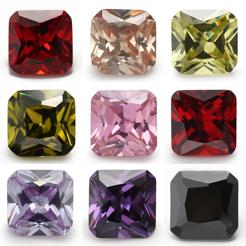Velikosti 3 x 3~10x10mm Kvadratnih Octangle Obliko 5A Roza,Prange,Črna,Granat,Vijolična CZ Kamen Sintetičnih Gems Kubičnih Cirkonij