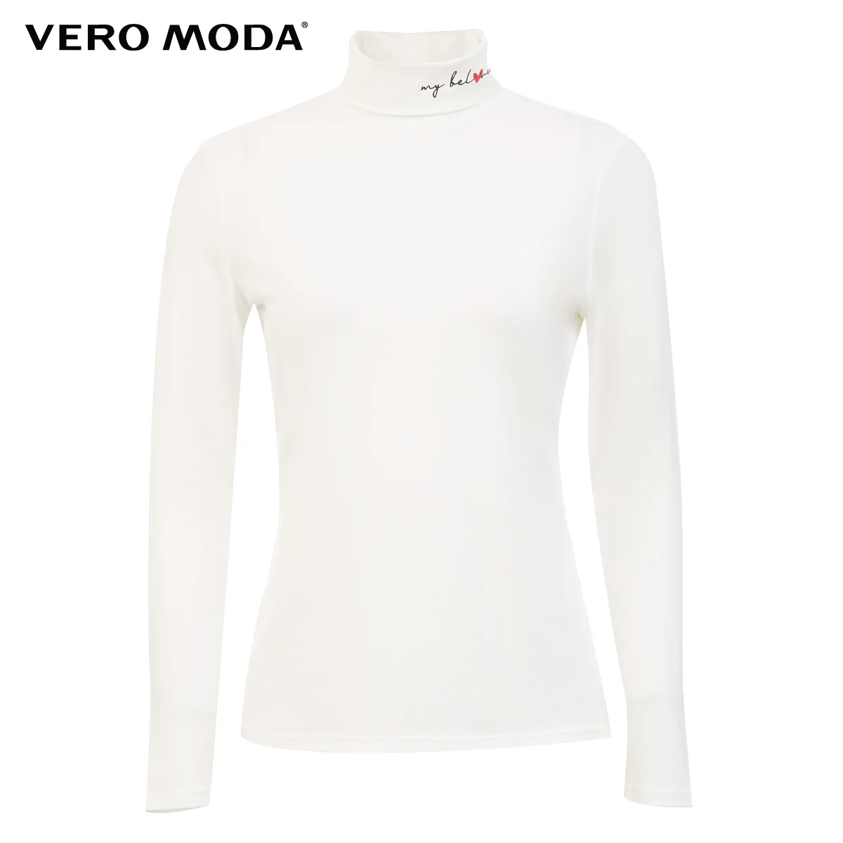 Vero Moda za Ženske z Visokim vratom Dolgo sleeved Stretch Base T-shirt Vrh | 319302506