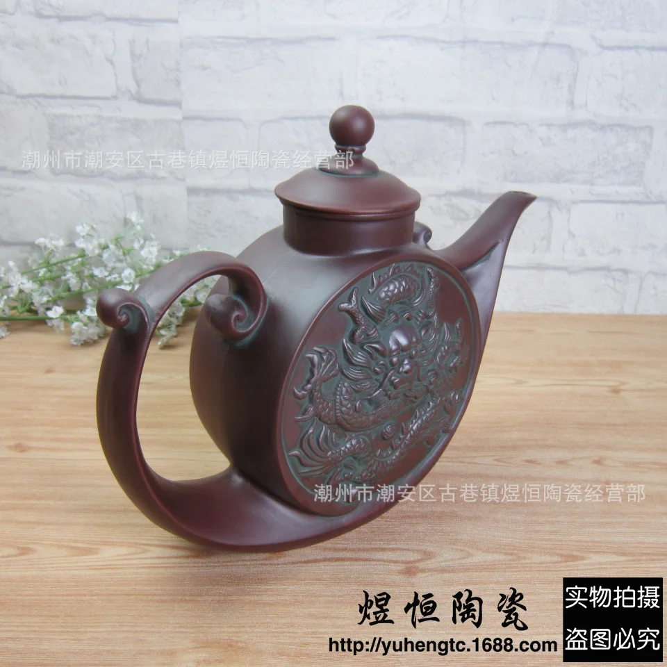 Verodostojno Yixing Čajnik Starinsko Zmaj Pot Kitajski Zdravje Teaware Vijolično Gline Čaj, Set Čaj, Kavo Pot, Vintage Veliko Zmogljivost 1,5 L