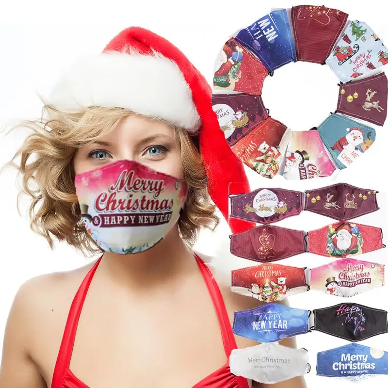 Vesel Božič Masko Stroj za Večkratno uporabo Zamenljivi Filter Element Masko Vsakodnevno Vožnjo Veter-Dokazilo in Toplo Maske
