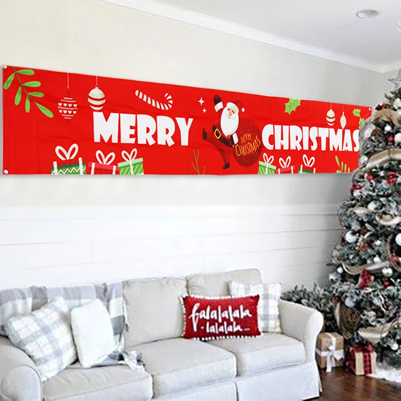 Vesel Božič transparente, zastave, Božični okraski za dom steno, vrata visi garland božič zavese obesek novo leto dekor