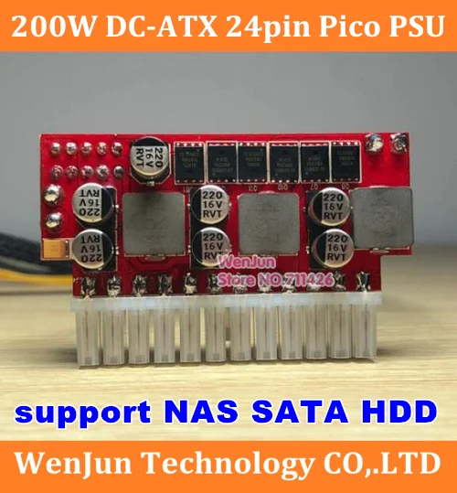 Več NAS trdi disk za podporo CPU 4P 4*SATA vmesnik DC-ATX 200W Izhodno Stikalo DC-DC ATX Pico PSU MINI ITX PC Napajanje Za PC