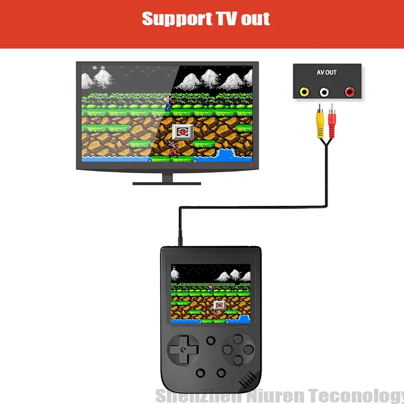 Vgrajen 500 igre Retro Mini Ročni Video Igra Konzola 8-Bitni 3.0-Palčni Barvni LCD-Otroci Zabava Predvajalnik TV Izhodna Funkcija