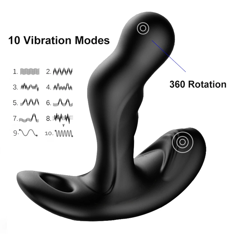 Vibracijska Moški Prostate Massager Analni Čep Daljinski Upravljalnik Vibrator Butt Svečke Vrtenja Silikonski Rit Anus Adult Sex Igračke Za Moške
