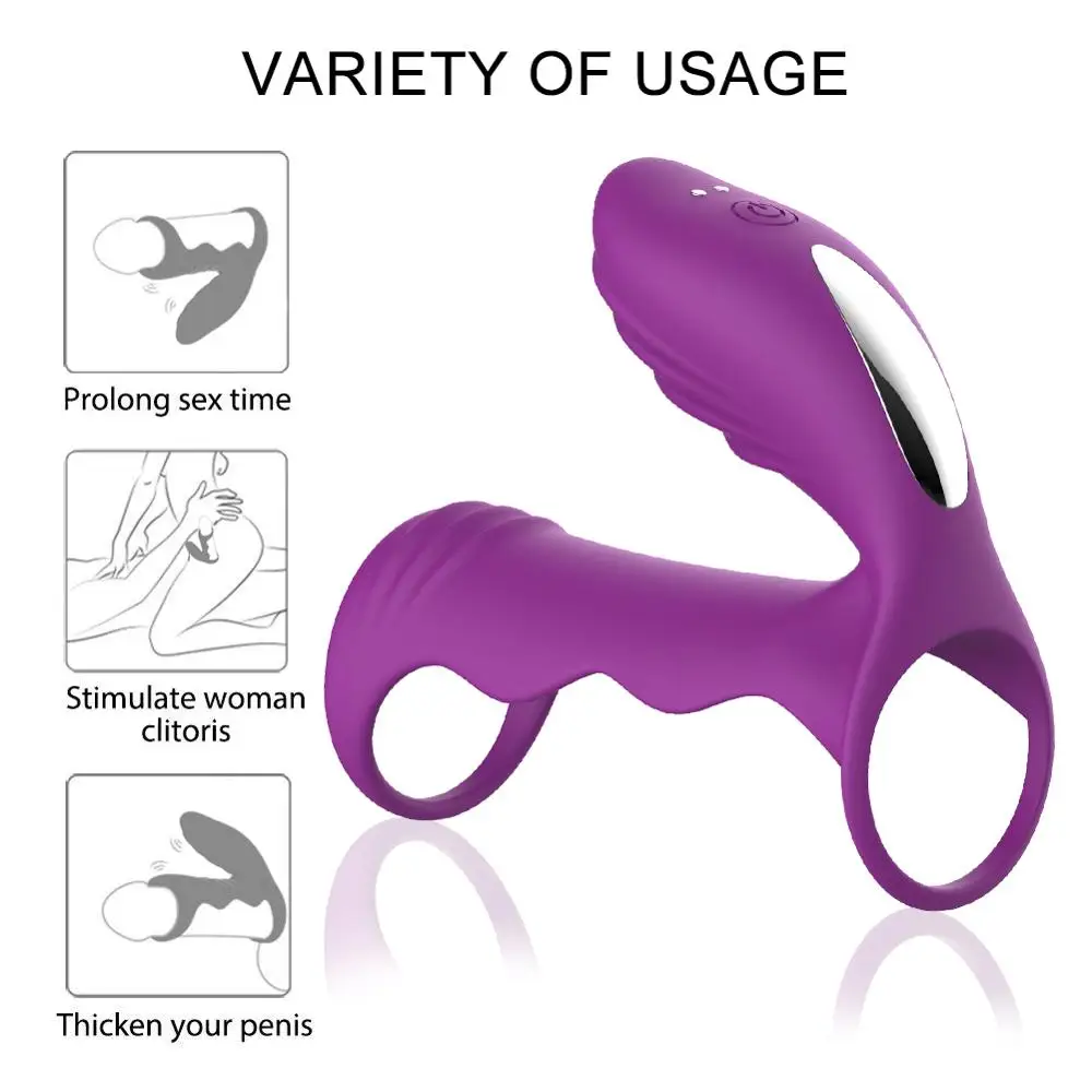 Vibracijska Petelin Obroč za Pare, ki Igra 7 Močne Vibracije Silikonski Penis Obroček Zgostitev Penis Klitoris Stimulator Za Ženske