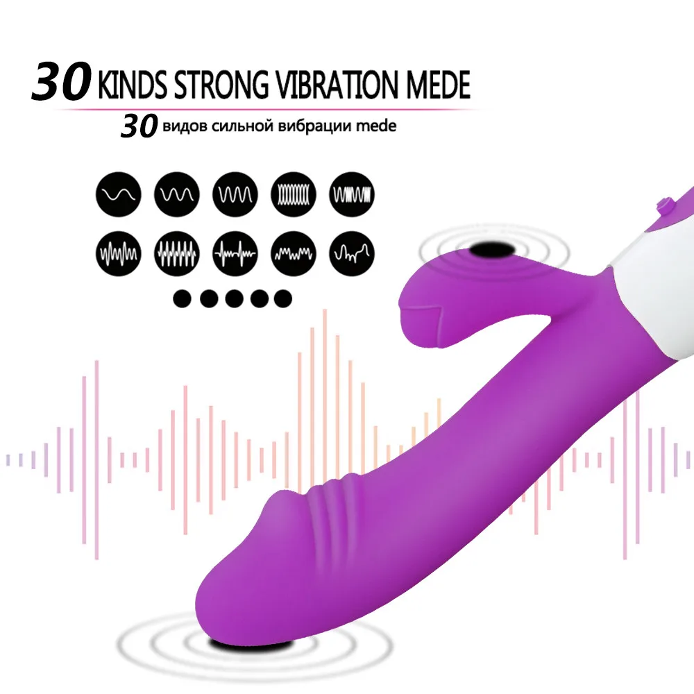 Vibrator Rabbit Vibrator za G Spot Dvojno Vibracije Silikonski Polnjenje prek kabla USB Ženski Massager Vagina Adult Sex Igrače, Vibratorji Za Ženske