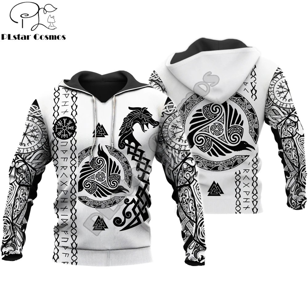 Viking Tatoo 3D Tiskanih Moški Puloverji s kapuco Harajuku Moda Hooded Majica puloverju Ulične Jeseni Unisex hoodies suknjič WSR-99