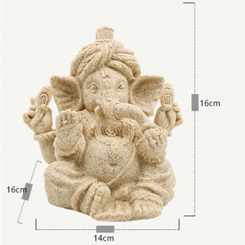 VILEAD Indija Peščenjak Slon Bog Kipci Hindujski Ganesha Figurice Verske Slon Vodil Kip Bude Decoracion Hogar