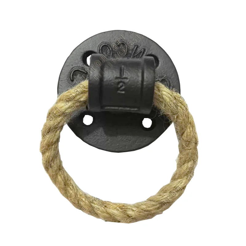 Vintage Ameriški 1.26 palčni spusti obroč predal gumbi konoplja vrv black bronasto omaro ročaj gumbi Kabinet ročaj Pohištvo Strojne opreme
