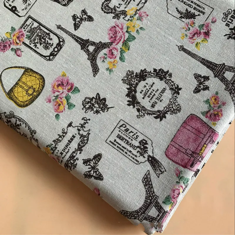 Vintage Bombaž in lan Mešanica tkanine tiskanje Oblazinjenje Tkanina DIY Ročno Šivanje Tekstilnih Mozaik Za Vrečke Obleko Oblačila