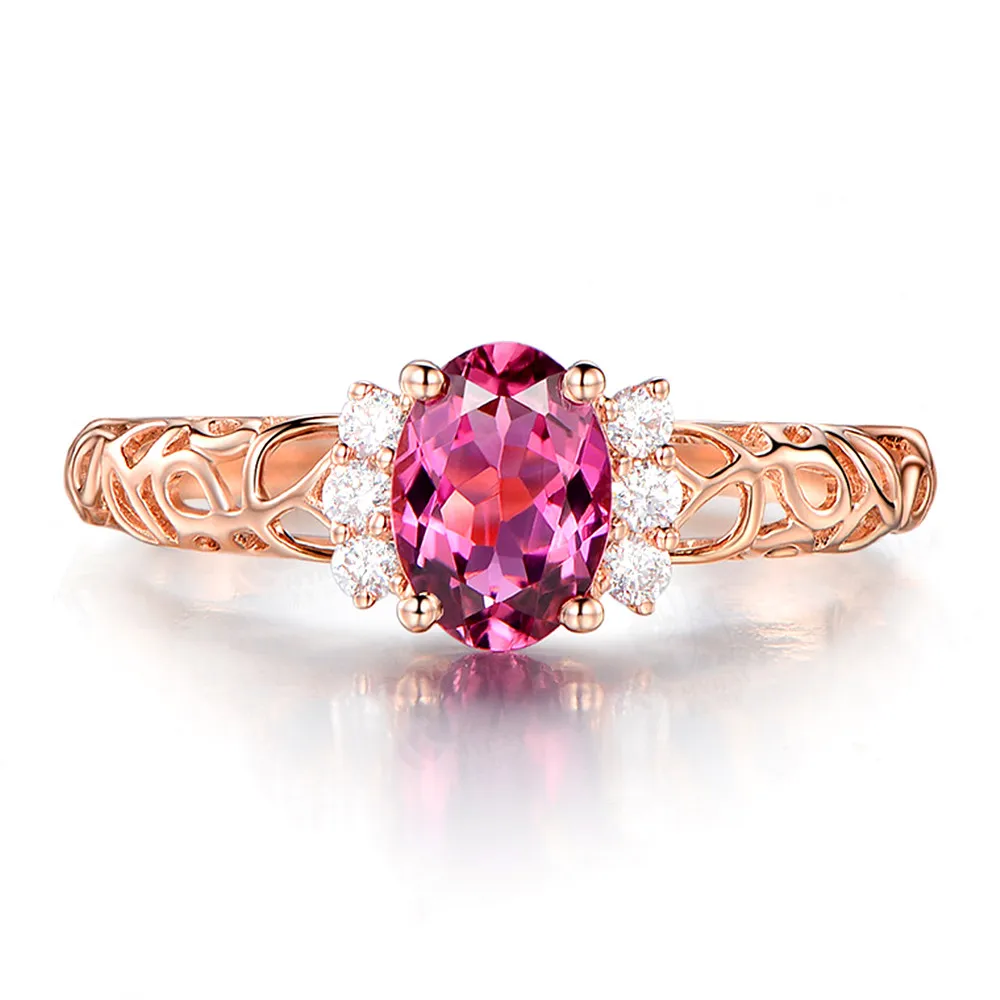 Vintage carving ruby dragih kamnov, rdeči kristal cirkon diamanti obroči za ženske rose gold barvi anillo nakit bague bijoux darilo 2020