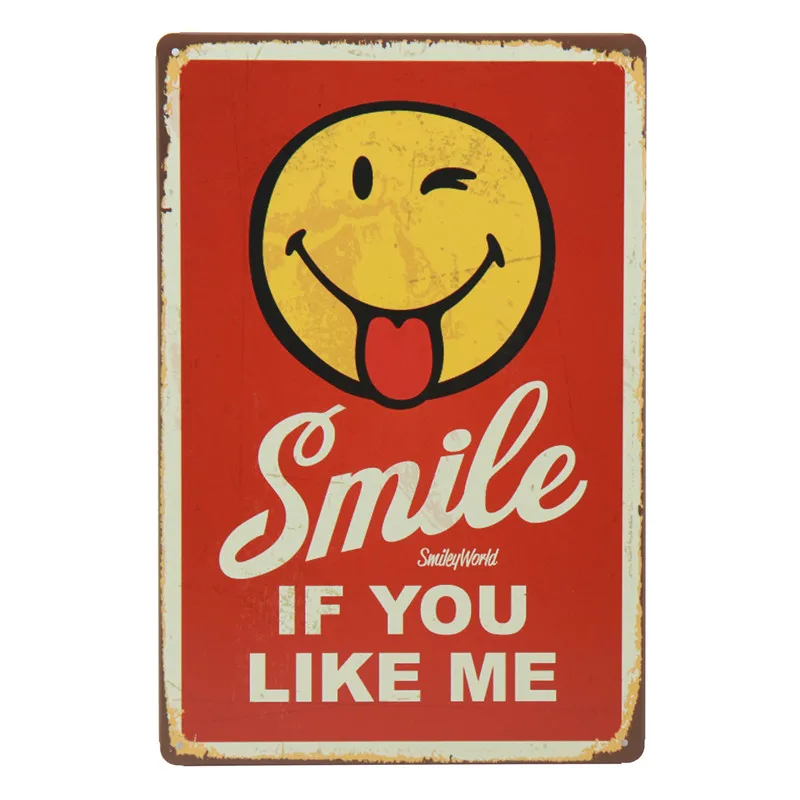 Vintage Kovinsko Retro Nalepke Tintin Plaketo Tin Znaki Ljubezni Nasmeh Življenje Srečno Znamenje Plakat Ploščo Slikarstvo Stenski Dekor