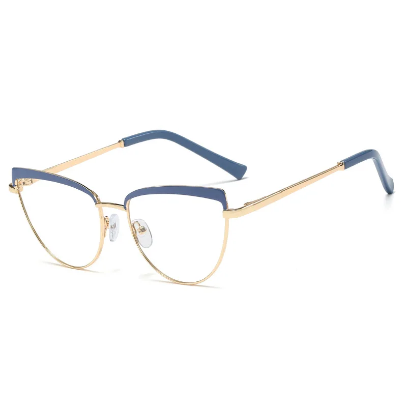 Vintage Mačka Oči Anti-modra Lahkih Kovin Očala Okvirji Moški Ženske Optični Moda Računalnik Očala Clear Leče Očala UV400